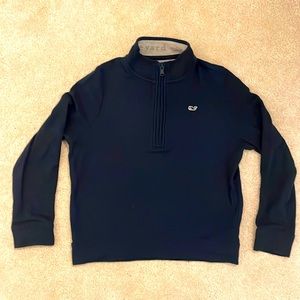 Vineyard Vines Navy Blue Long Sleeve Quarter Zip Pullover Sweater - Size 7 - EUC